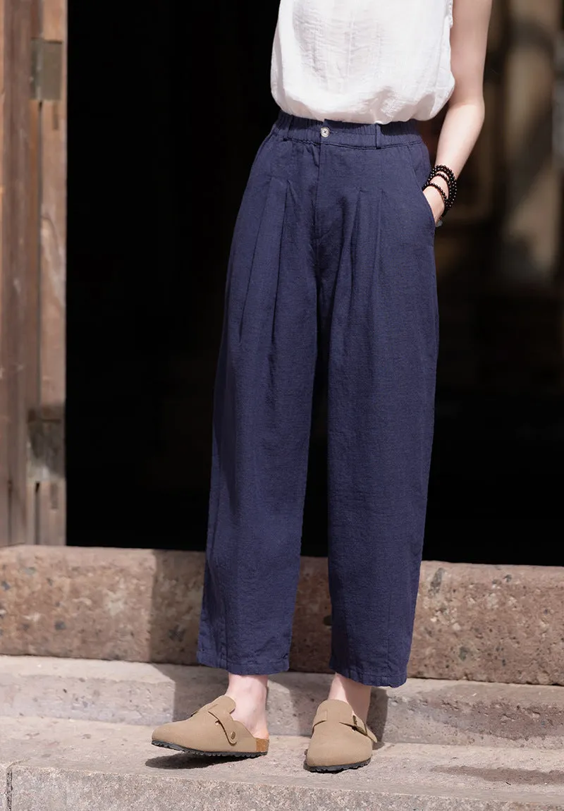 Women Summer Linen Casual Harem Pants