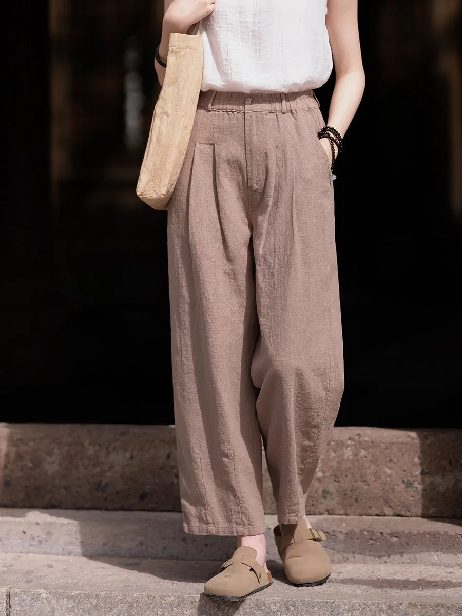 Women Summer Linen Casual Harem Pants