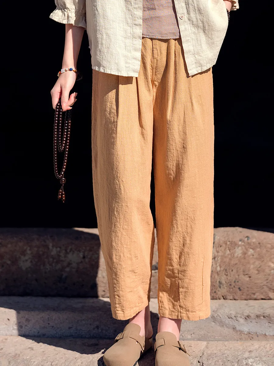 Women Summer Linen Casual Harem Pants