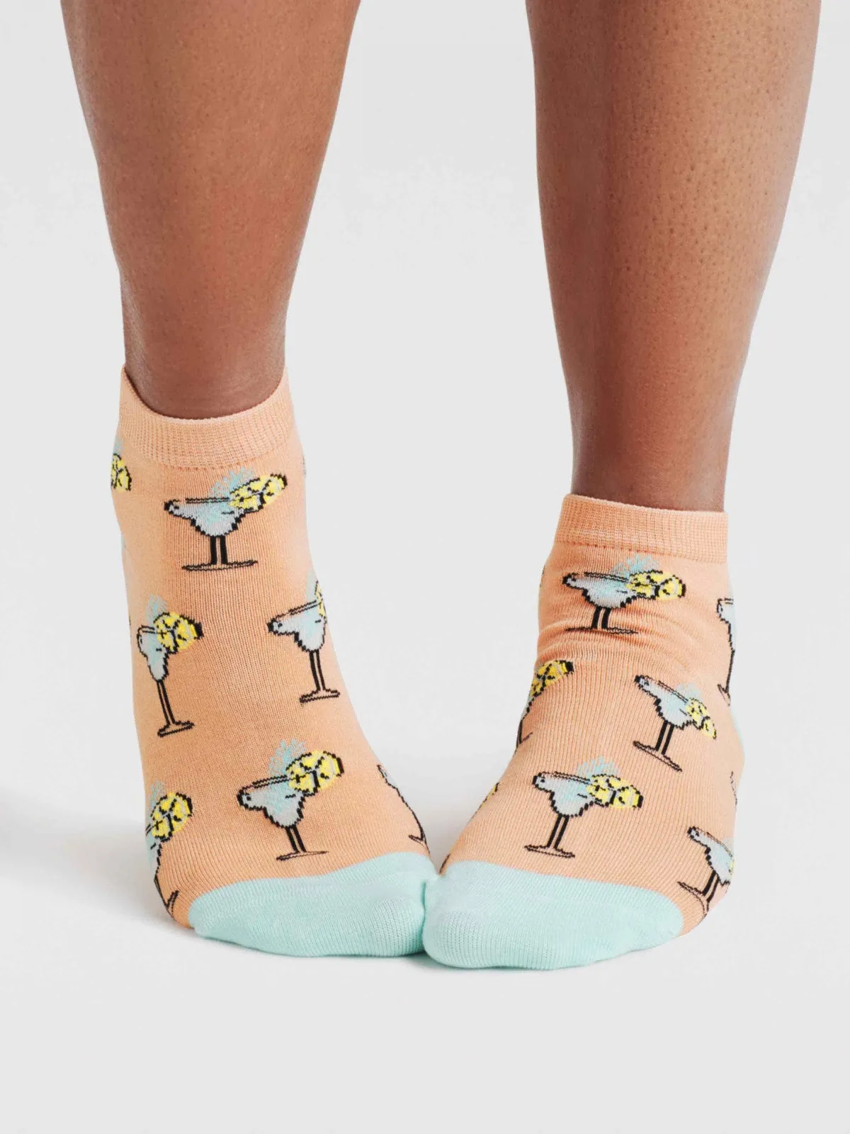 Womens Dixie Cocktail Bamboo Ankle Socks - Tangerine Orange