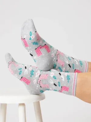Womens Garden Tools Bamboo Sock - Grey Marl