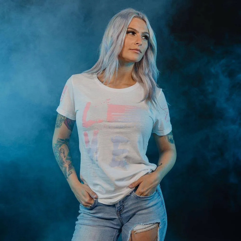 Women's Love of Country Ombre T-Shirt - White