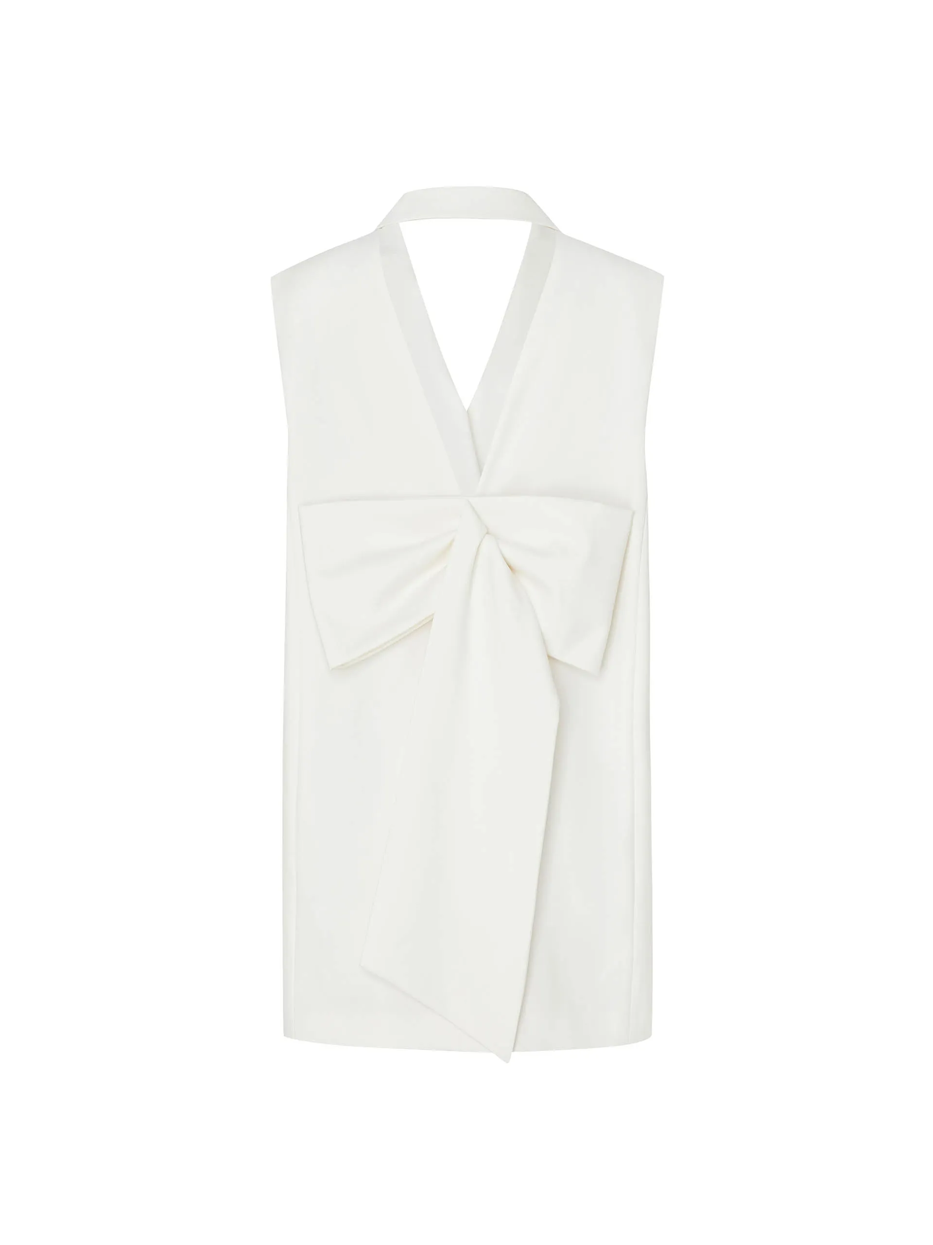 Wool Blend Bowknot Detail Waistcoat