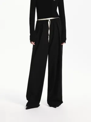 Wool Blend Contrast Pants