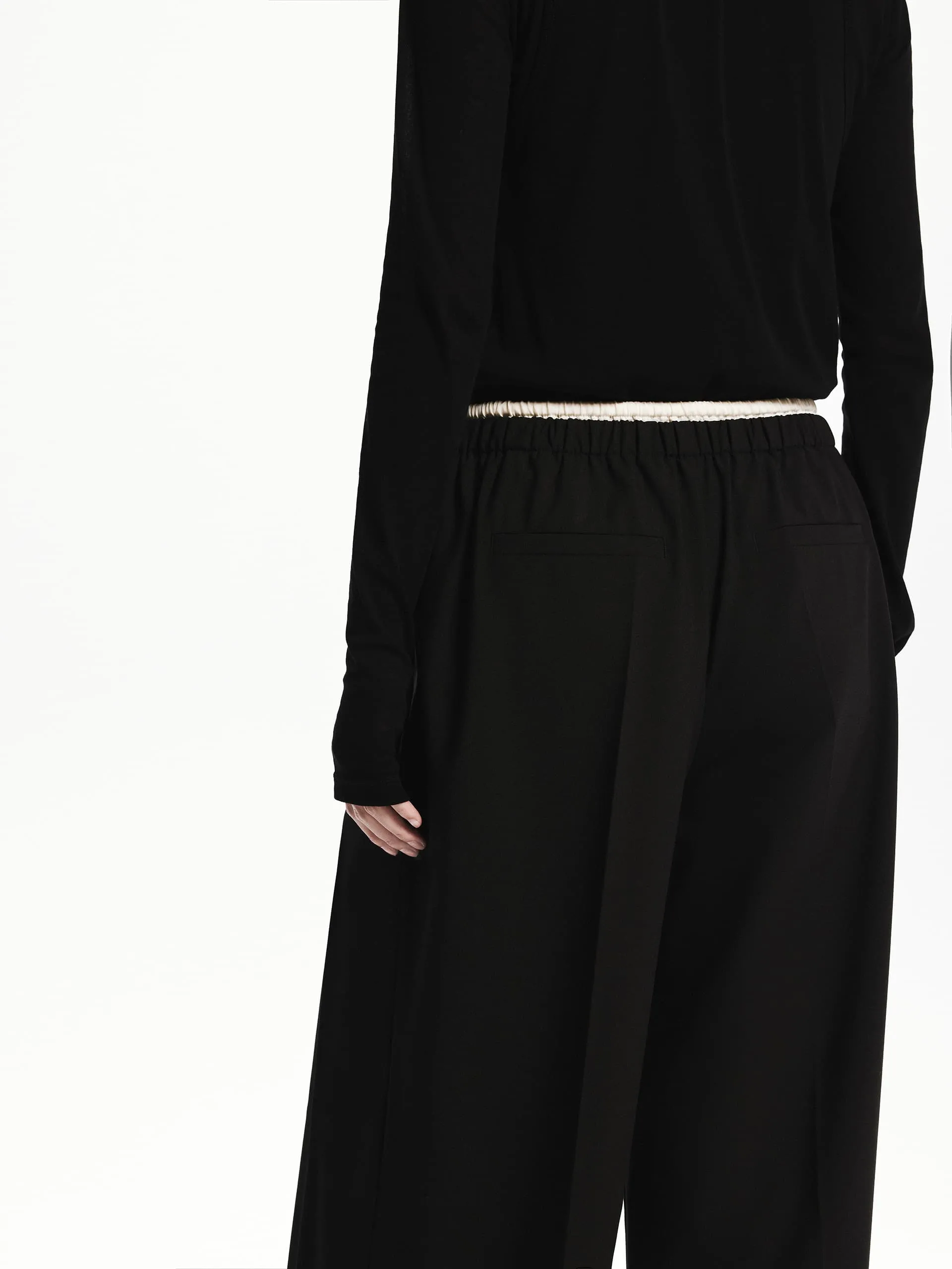 Wool Blend Contrast Pants