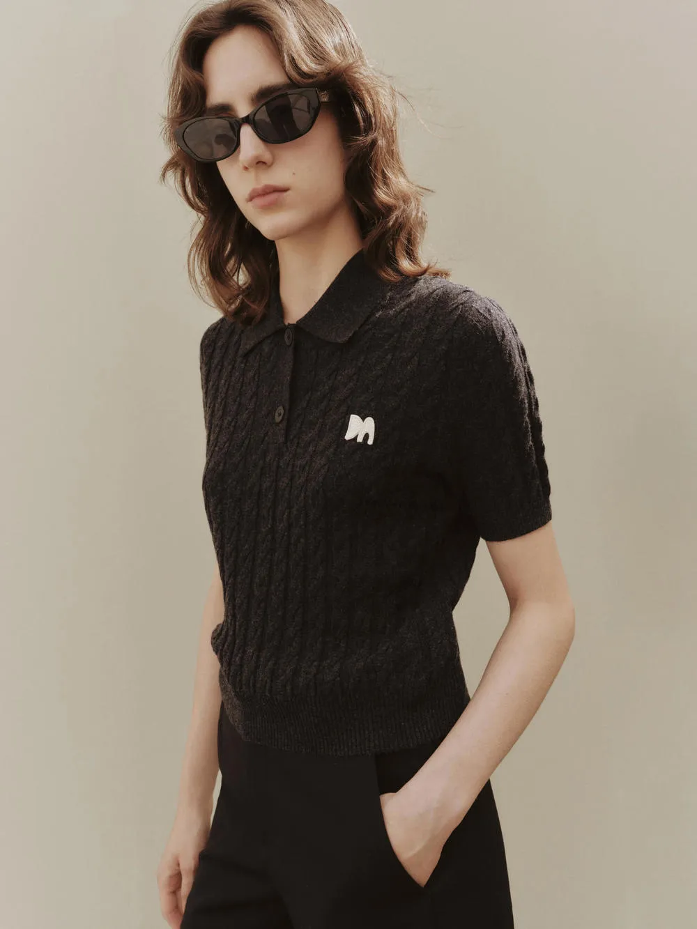 Wool Cable Knitted Top