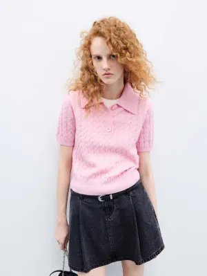 Wool Cable Knitted Top