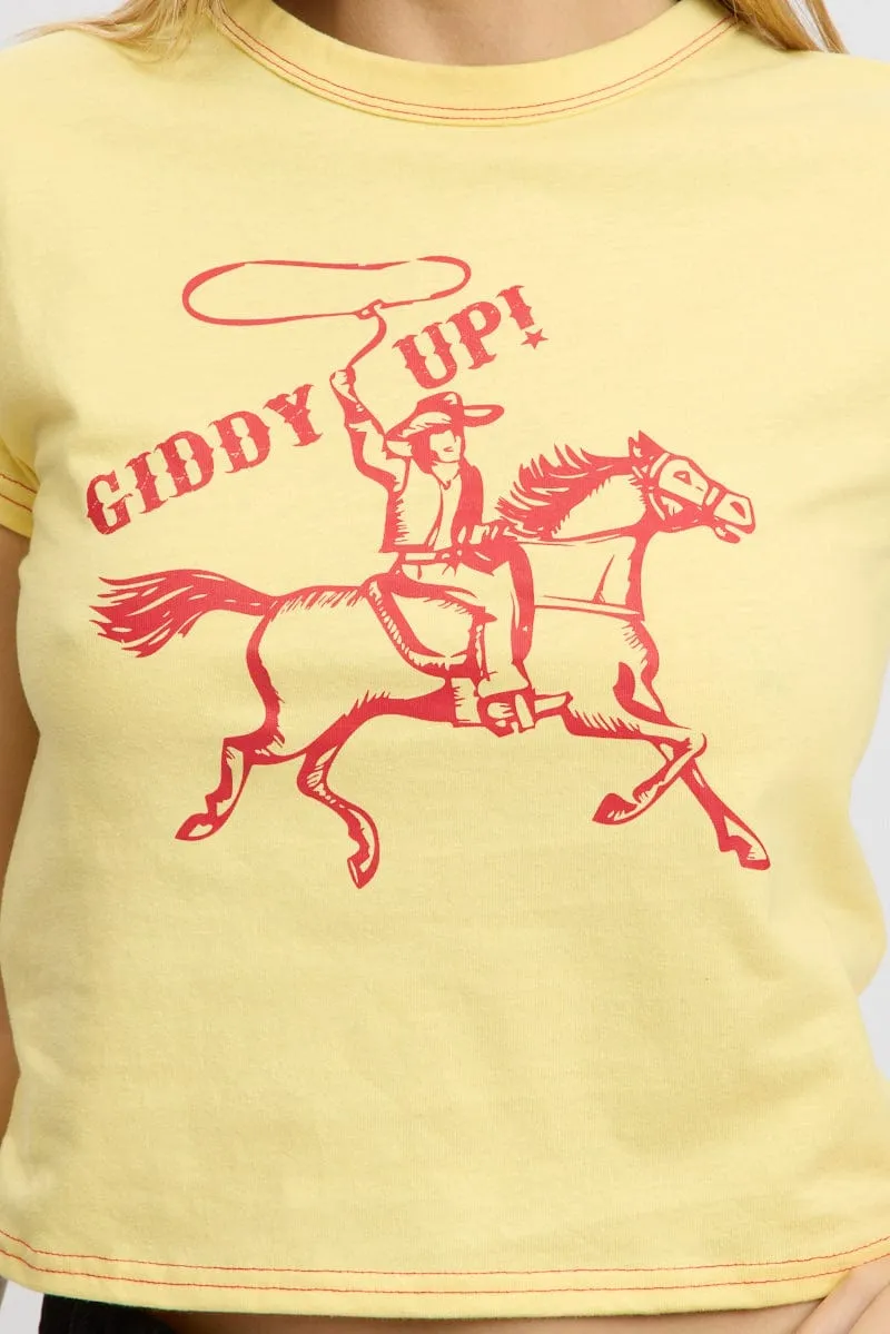 Yellow Graphic Tee Short Sleeve