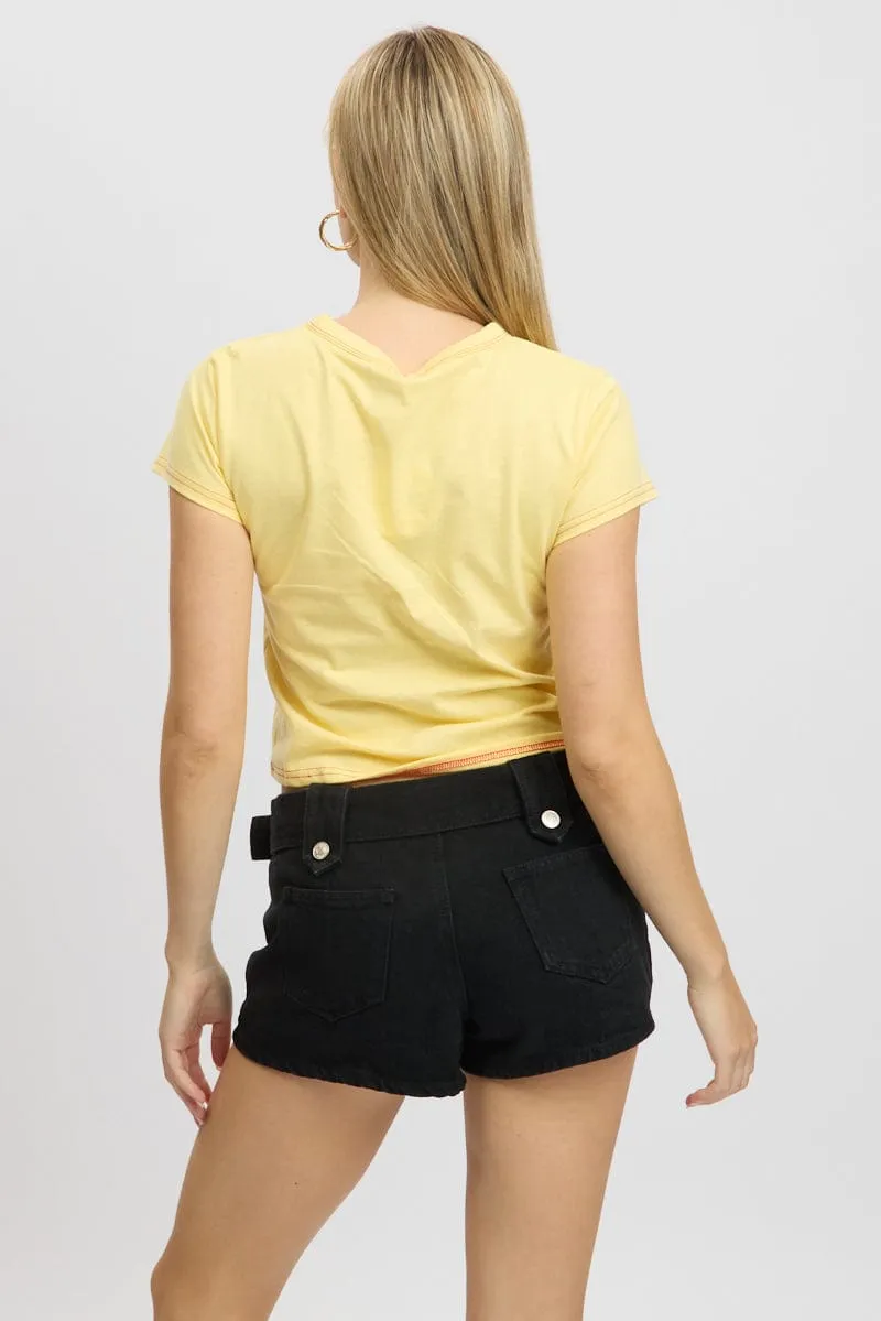 Yellow Graphic Tee Short Sleeve