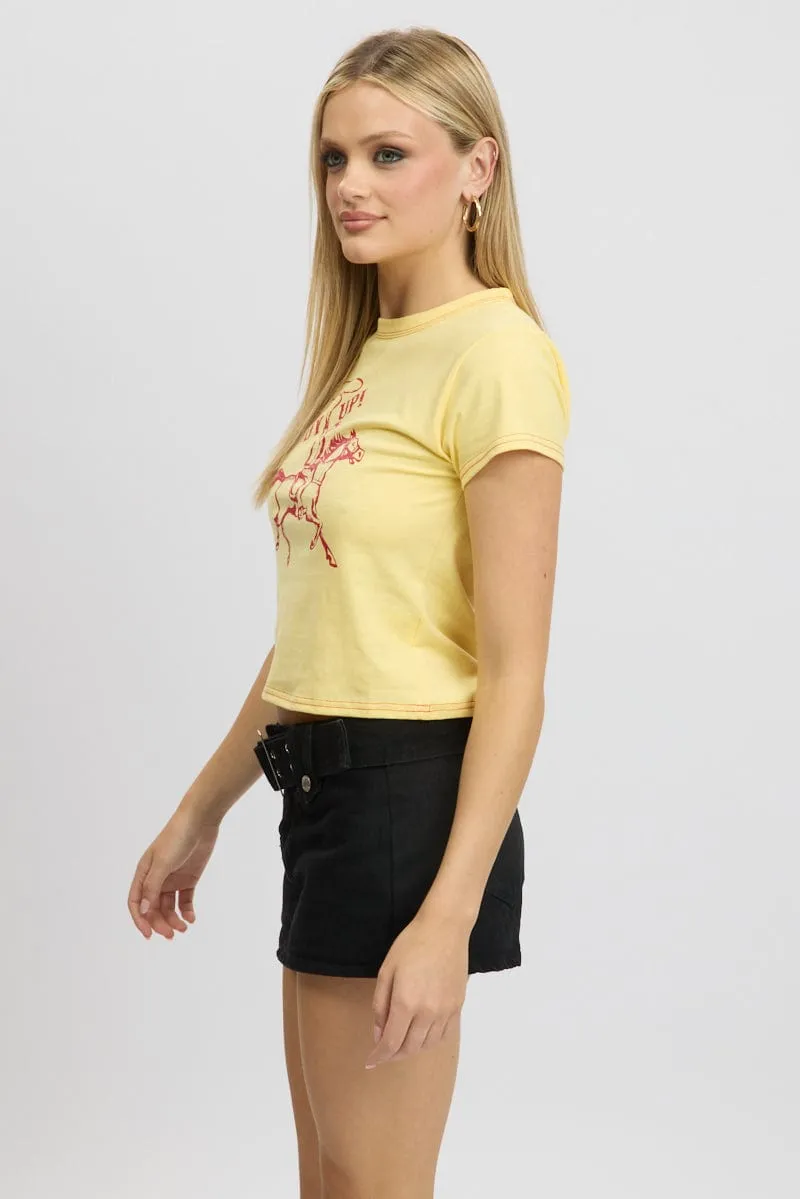 Yellow Graphic Tee Short Sleeve
